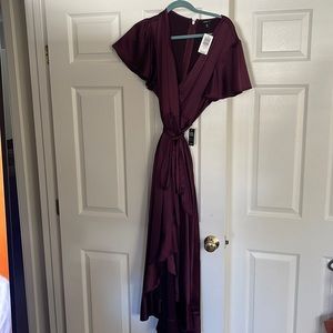 Silk burgundy dress from torrid size 20. TAGS STILL ON